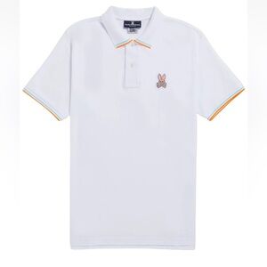 White Polo Shirt with Colorful Trim
